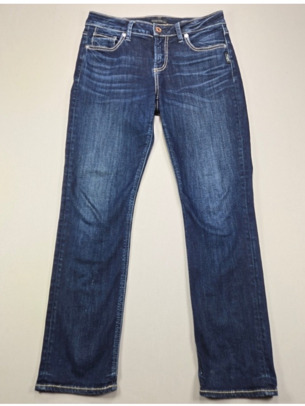Silver Jeans Women's Straight Leg Jeans in Dark Blue Wash
